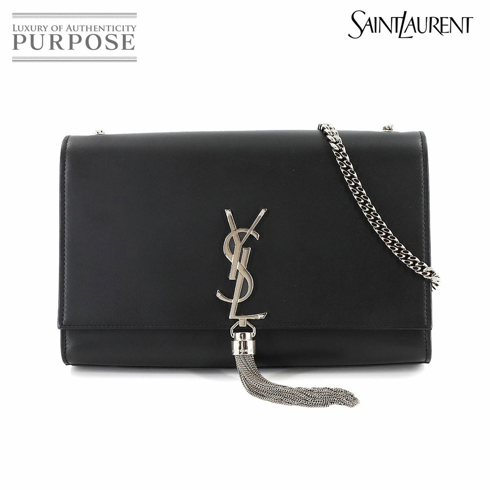 Saint Laurent Kate Chain Shoulder Bag Leather Black